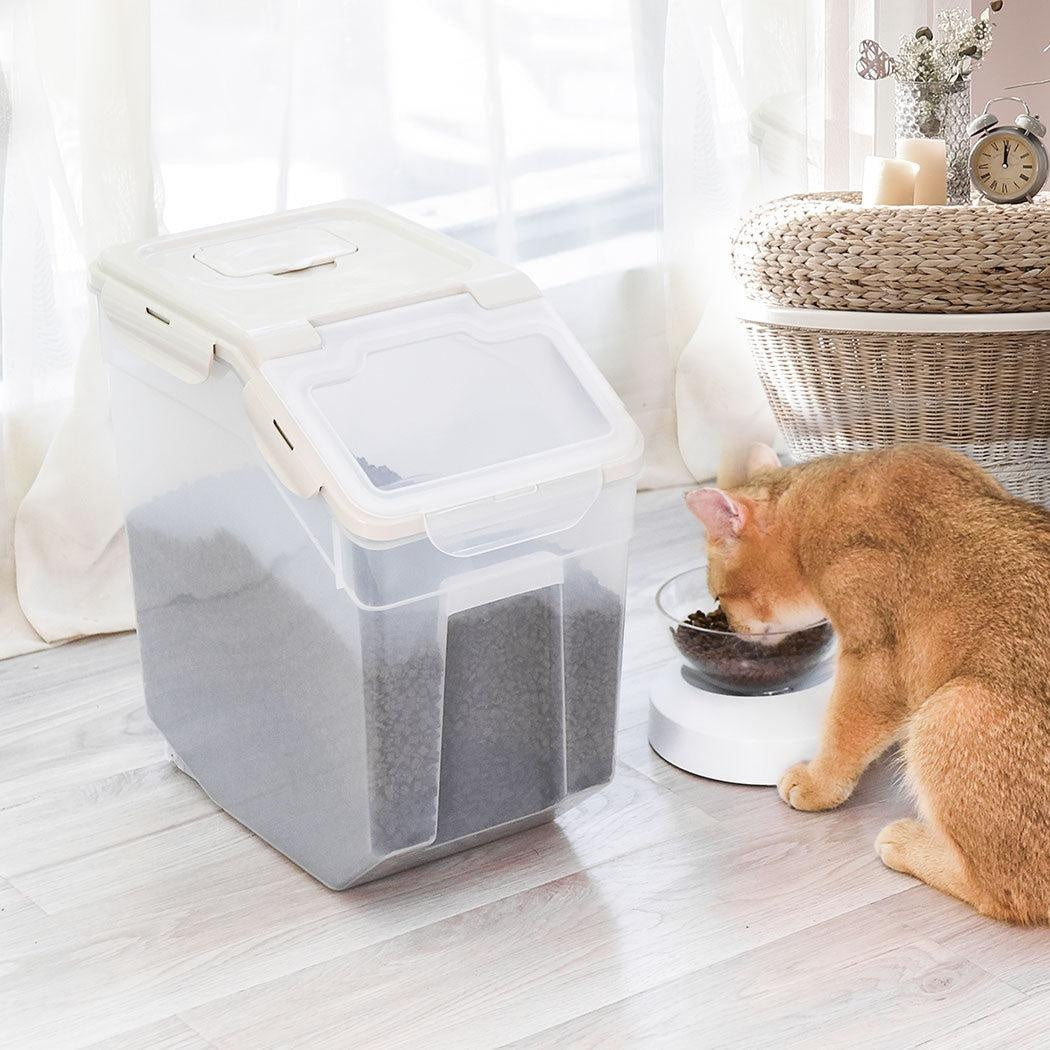 Pet Food Container Dog Cat Feeding Feeder Storage Box With Wheel 5L Deals499