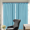 2x Blockout Curtains Panels 3 Layers with Gauze Darkening 240x213cm Turquoise Deals499