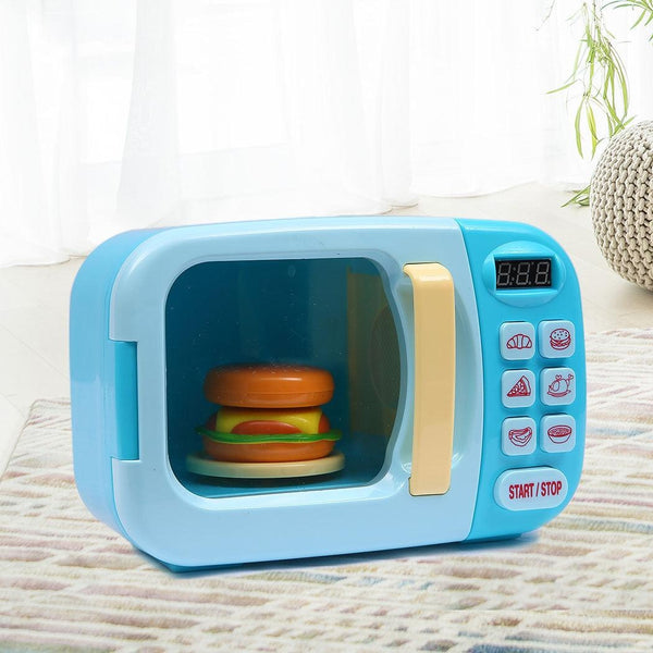 32x Kids Kitchen Play Set Electric Microwave Oven Pretend Play Toys Cooking Blue Deals499