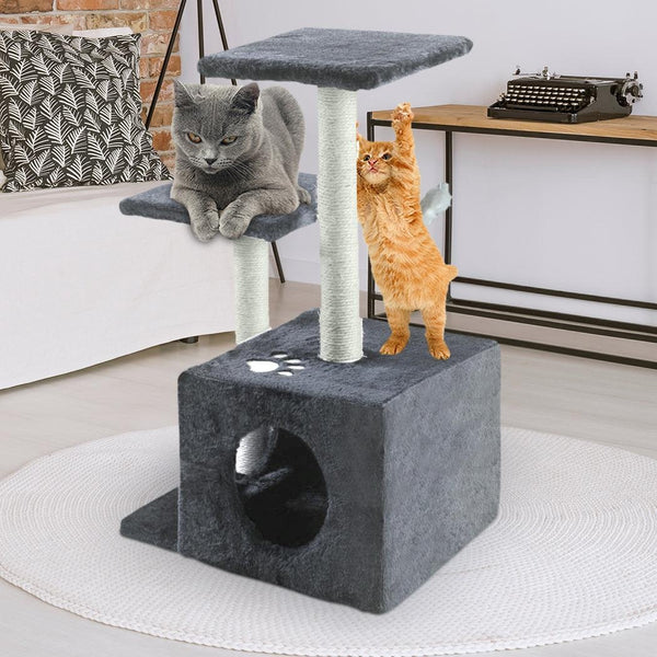 PaWz 0.6M Cat Scratching Post Tree Gym House Condo Furniture Scratcher Tower Grey Deals499