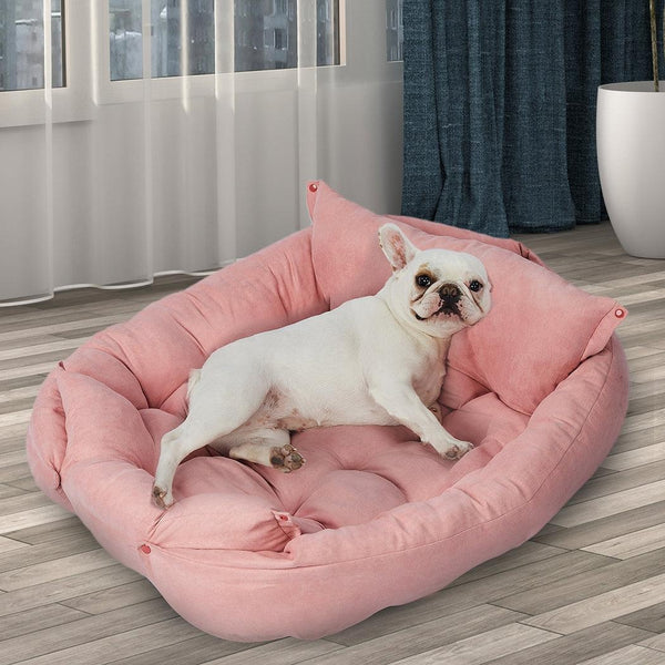 PaWz Pet Bed 2 Way Use Dog Cat Soft Warm Calming Mat Sleeping Kennel Sofa Pink M Deals499