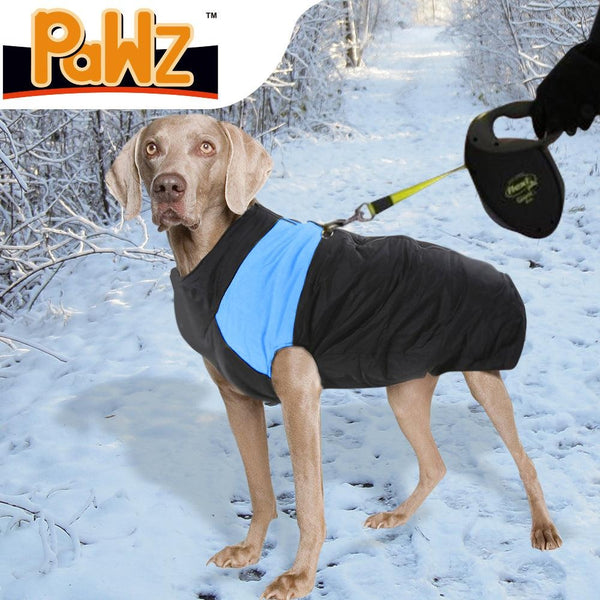 PaWz Dog Winter Jacket Padded  Pet Clothes Windbreaker Vest Coat 4XL Blue Deals499