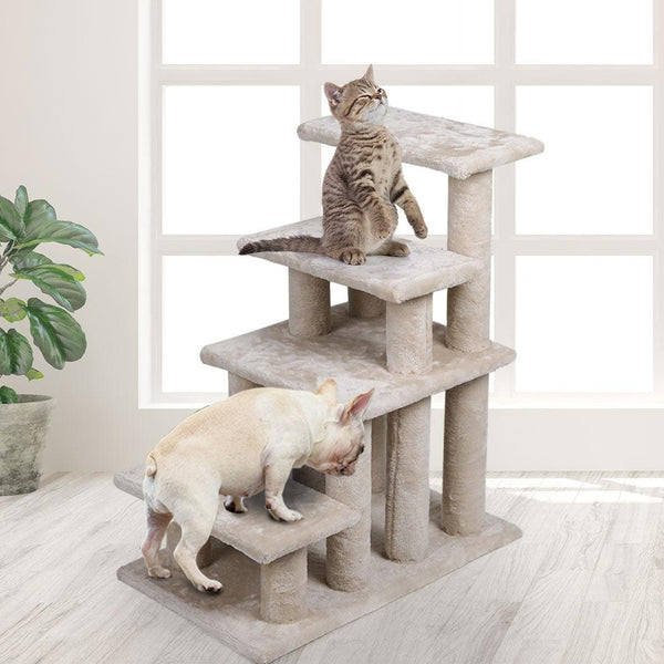 Cat Tree Beastie Scratching Post Pet Scratcher Condo Tower Scratcher Dog Climbing Cream Deals499