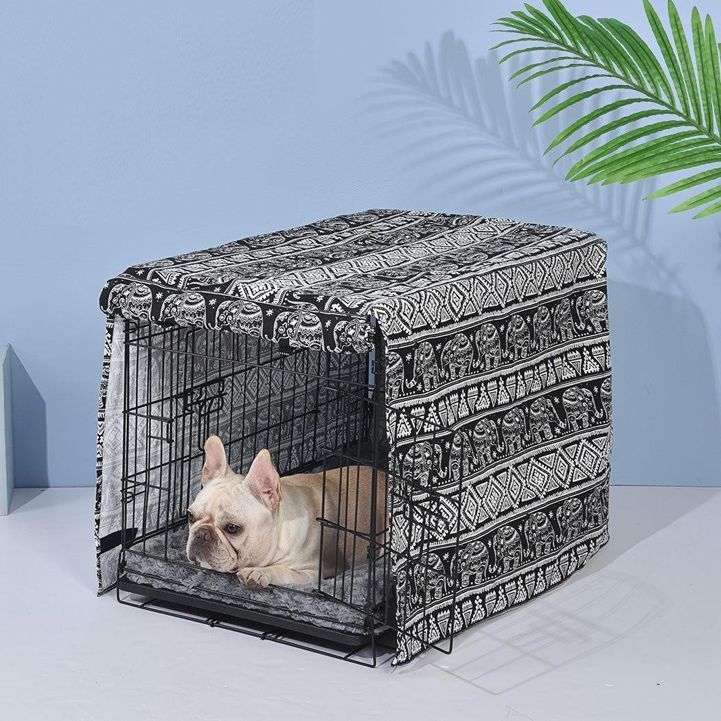 PaWz Pet Dog Cage Crate Metal Carrier Portable Kennel With Bed Cover 36