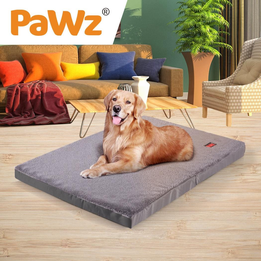 PaWz Pet Bed Foldable Dog Puppy Beds Cushion Pad Pads Soft Plush Black L Deals499