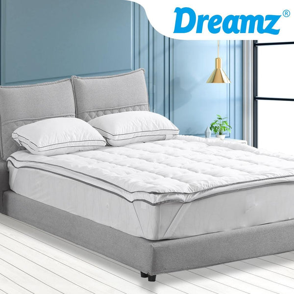 DreamZ Luxury Bedding Pillowtop Mattress Topper Mat Pad Protector King Single Deals499