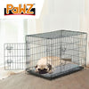 PaWz Pet Dog Cage Crate Metal Carrier Portable Kennel With Bed 42" Deals499