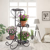 2x Levede Flower Shape Metal Plant Stand with 4 Plant Pot Space in Black Colour Deals499