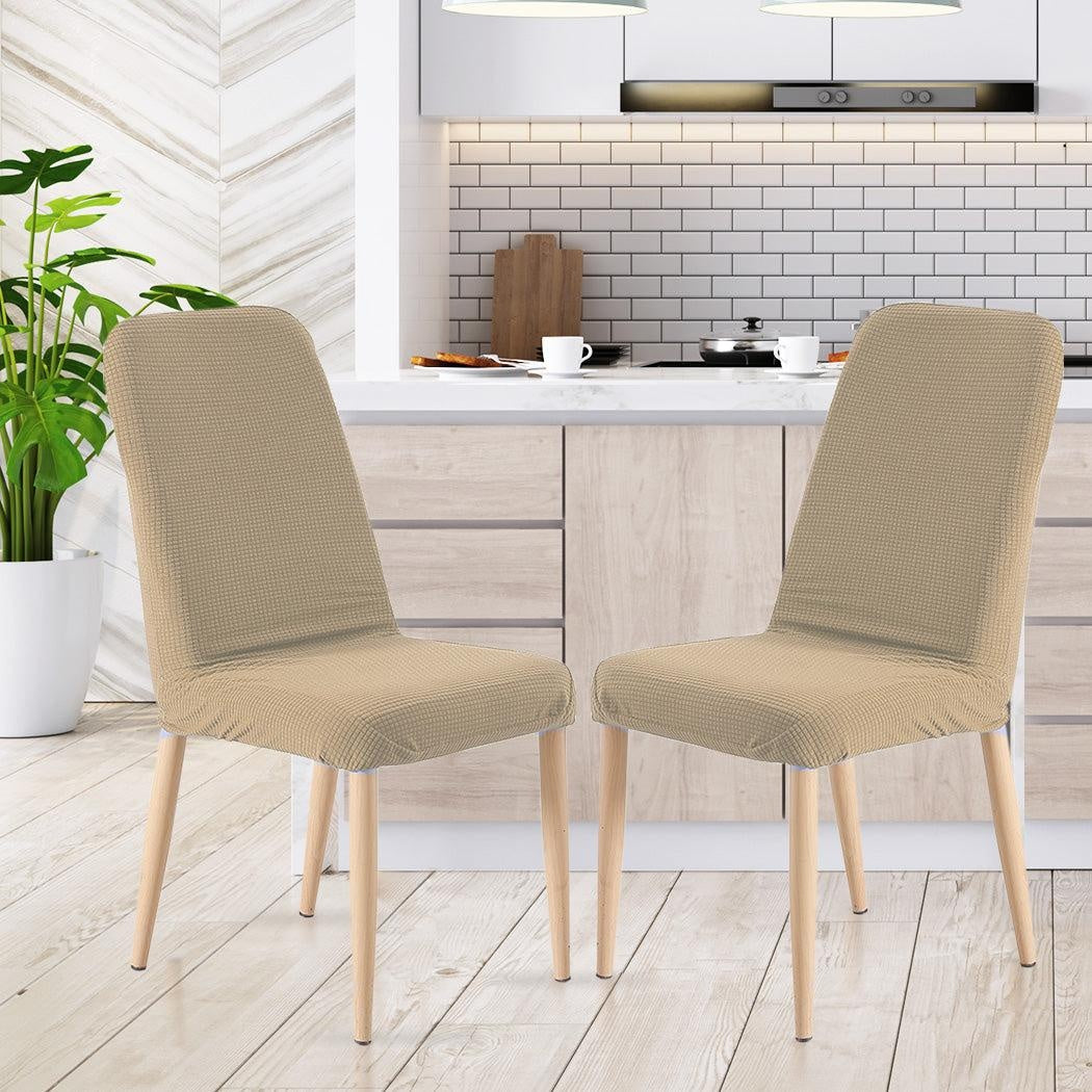 2x Dining Chair Covers Spandex Cover Removable Slipcover Banquet Party Khaki Deals499