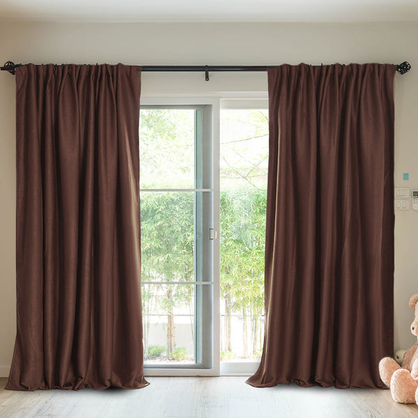 2X Blockout Curtains Curtain Blackout Bedroom 132cm x 213cm Stone Deals499