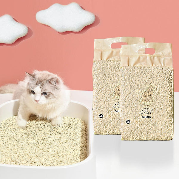 Tofu Cat Litter 6L Edible Crystals Flushable Pipers Sand Biodegradable Mint X4 Deals499