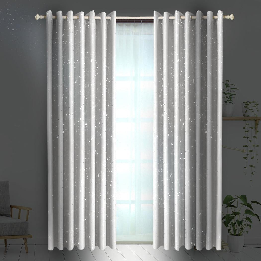 Star Blockout Blackout Curtains 3 Layers Eyelet Pure Fabric Room Darkening Deals499