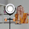 LED Ring Light with Tripod Stand Phone Holder Dimmable Studio Lamp Makeup Mirror Black Deals499