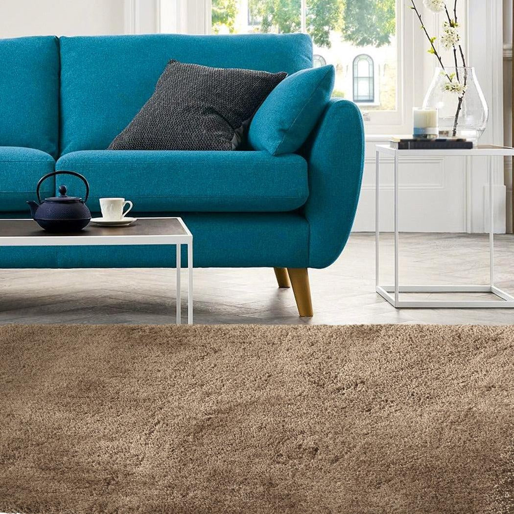 Ultra Soft Anti Slip Rectangle Plush Shaggy Floor Rug Carpet in Taupe 60x220cm Deals499