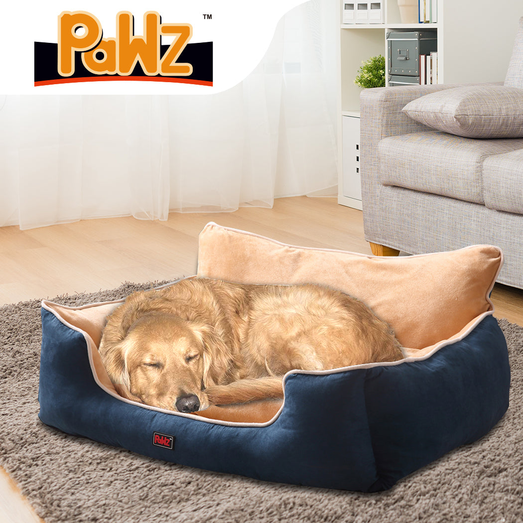 PaWz Pet Bed Dog Mattress Bedding Calming Beds Soft Cushion Puppy Pillow Blue Deals499