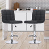 2x Bar Stools Stool Kitchen Chairs Swivel PU Leather Metal Industrial Black Deals499