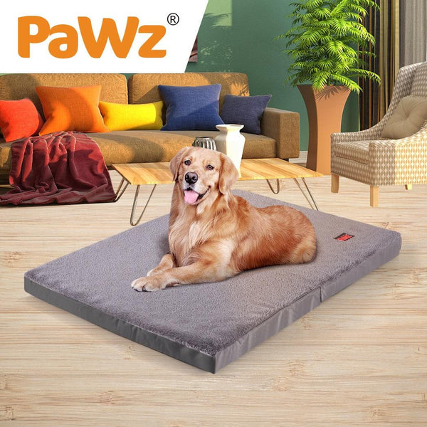 PaWz Pet Bed Foldable Dog Puppy Beds Cushion Pad Pads Soft Plush Black M Deals499