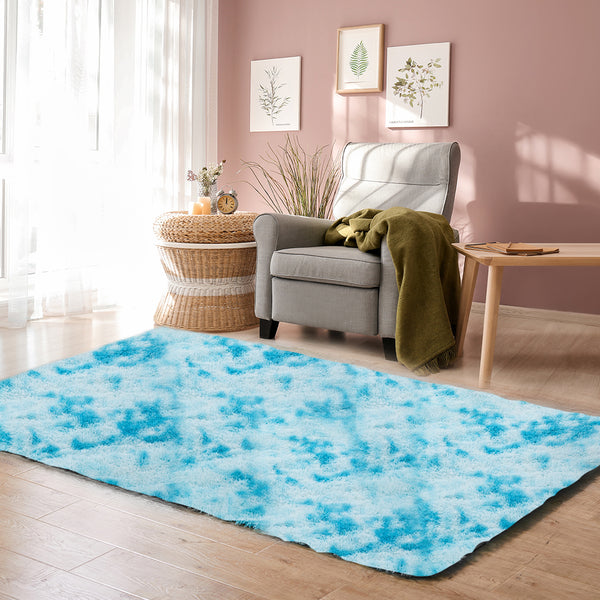 Floor Rug Shaggy Rugs Soft Large Carpet Area Tie-dyed Maldives 140x200cm Deals499