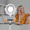 LED Ring Light with Tripod Stand Phone Holder Dimmable Studio Lamp Makeup Mirror White Deals499