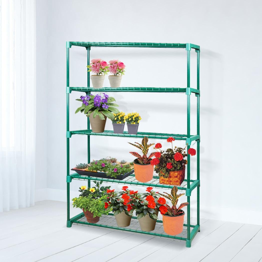 2x 5 Tier Plant Shelve Garden Greenhouse Steel Storage Shelving Frame Stand Rack Deals499