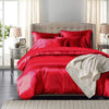 DreamZ Silk Satin Quilt Duvet Cover Set in Single Size in Burgundy Colour Deals499