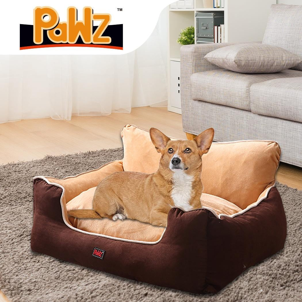 PaWz Pet Bed Dog Puppy Beds Cushion Pad Pads Soft Plush Cat Pillow Mat Brown L Deals499