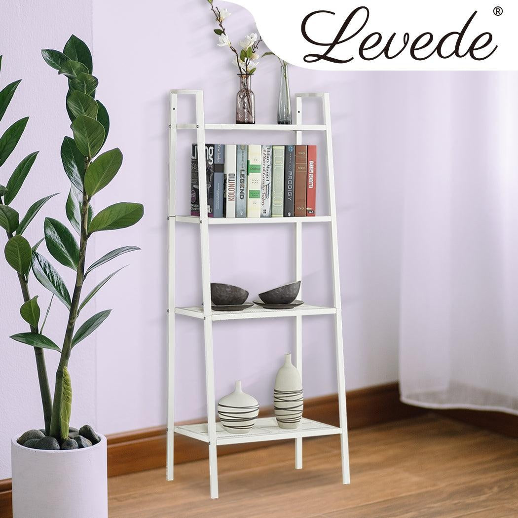 4 Tier Ladder Shelf Unit Bookshelf Bookcase Book Storage Display Rack Stand Deals499