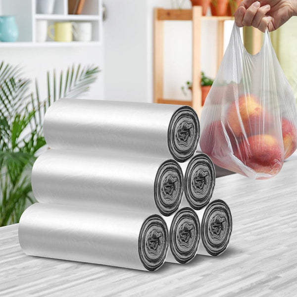 300pcs Plastic Singlet Bags Carry Bag Grocery Shopping Checkout 30x52x18cm Large Deals499