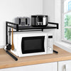 Microwave Oven Shelf Kitchen Organiser Storage Rack Holder Adjustable Black Deals499