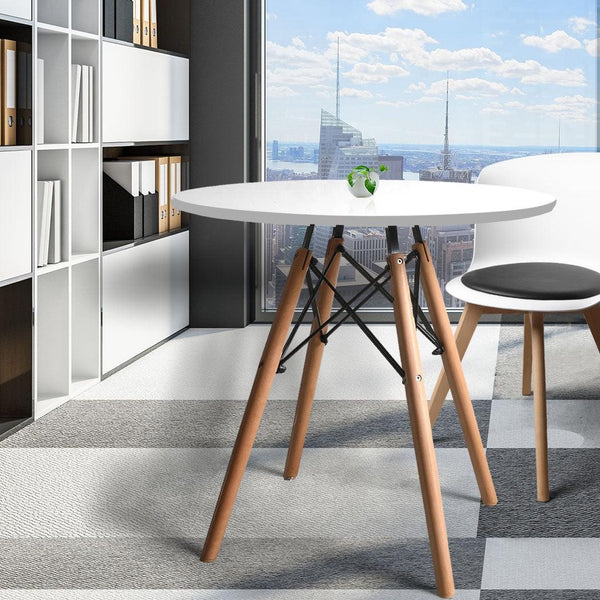 Office Dining Table Meeting Tables Round Desk Wooden Home Cafe Modern Desks 75cm Deals499