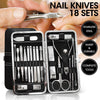 18PCS Manicure Pedicure Stainless Toe Nail Clippers Kit Cuticle Grooming Tools Deals499