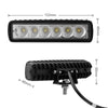 2 x 6inch 18W LED Work Light Bar Driving Lamp Flood Truck Offroad MINING UTE 4WD Deals499