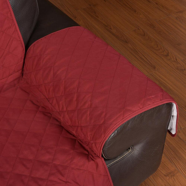 2 Seater Sofa Covers Quilted Couch Lounge Protectors Slipcovers Burgundy Deals499