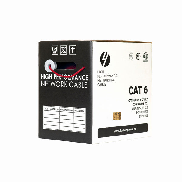 CAT6 Ethernet 305m Cable Reel Box. UTP LAN Cable with Solid Conductor. Red Deals499