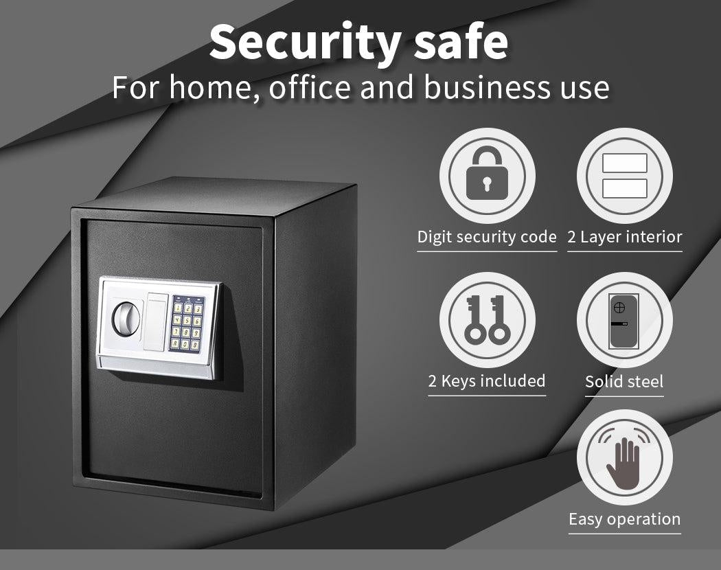 16L Electronic Safe Digital Security Box Home Office Cash Deposit Password Deals499